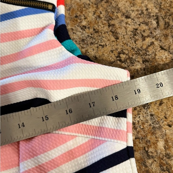 Karin Steven’s Shift Women's Pink White Blue Sleeveless Summer Dress Size 12 - Picture 13 of 16